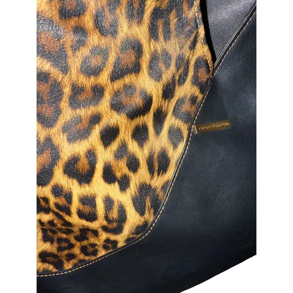 Catherine Malandrino Two Tone Leopard Print Hobo Bag NWT - Picture 3 of 7